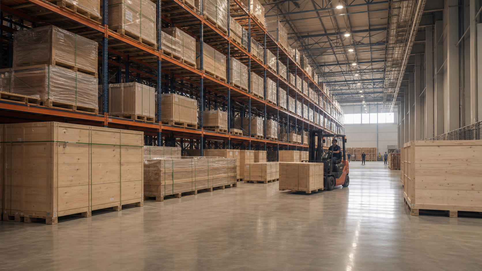 Modern high-bay warehouse interior